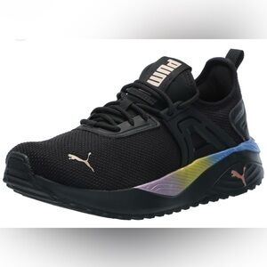 PUMA Kids Black Sneakers with Colorful Gradient
